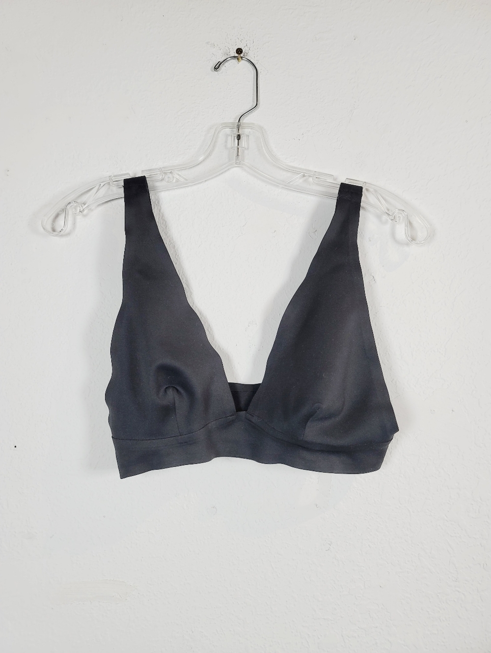Free People Black V-Neck Bralette, Size Medium